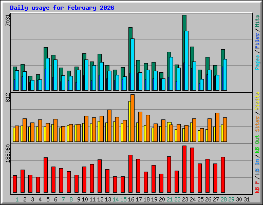 Daily usage for February 2026