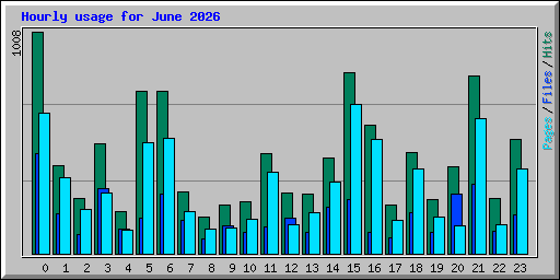 Hourly usage for June 2026